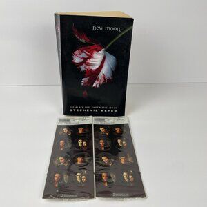New Moon by Stephenie Meyer Paperback + Hallmark Stickeroni Foil Sticker Set